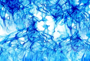 Mavi Dumanlar Abstract Dijital ve Fantastik Kanvas Tablo