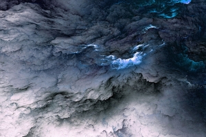 Mavi Gri Bulutlar Abstract Kanvas Tablo