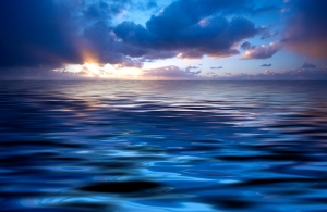 Mavi Mor Deniz Manzarası Kanvas Tablo