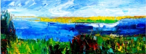 Mavi Nehir 2 Soyut Yağlı Boya Abstract Kanvas Tablo