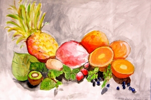 Meyveler Sebzeler 9 Tropik Meyveler Yağlı Boya Sanat kanvas Tablo