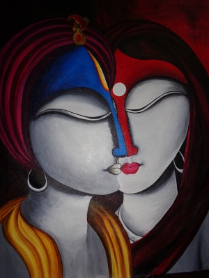 Neeraj Parswal Ruhsal Füzyon Yağlı Boya Sanat Kanvas Tablo