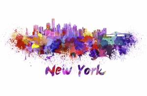 New York İllustrasyon Dünyaca Ünlü Şehirler Kanvas Tablo