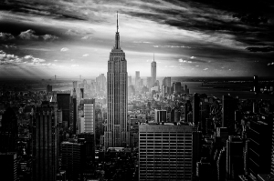 New York Şehri 2 Siyah Beyaz Fotoğraf Kanvas Tablo