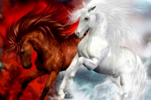Özgür, Çılgın, Vahşi Atlar-8 Kanvas Tablo