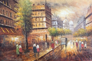 Paris Eyfel Kulesi 3 Şehir Manzaraları Yağlı Boya Canvas Tablo