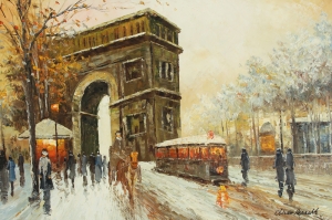 Paris Eyfel Kulesi 7 Şehir Manzaraları Yağlı Boya Canvas Tablo