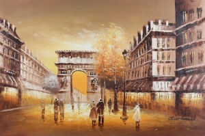 Paris Eyfel Kulesi 9 Şehir Manzaraları Yağlı Boya Canvas Tablo