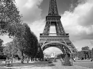 Paris Eyfel Kulesi Siyah Beyaz Dünyaca Ünlü Şehirler Kanvas Tablo