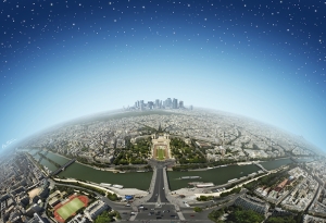 Paris Gökyüzü Dünyaca Ünlü Şehirler Kanvas Tablo