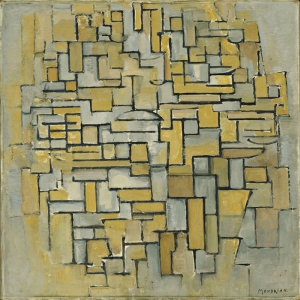Piet Mondrian Kahverengi ve Grinin Kompozisyonu Yagli Boya Klasik Sanat Kanvas Tablo
