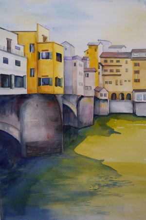 Ponte Vecchio Eski Kopru Floransa Tarihi Yerler Yagli Boya Sanat Kanvas Tablo