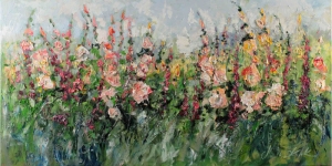 Rengarenk Çiçekler 4 Yağlı Boya Floral Sanat Kanvas Tablo