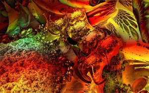 Renkli Abstract 4 Dijital ve Fantastik Kanvas Tablo