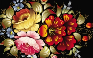 Renkli Çiçek Abstract Dijital ve Fantastik Kanvas Tablo