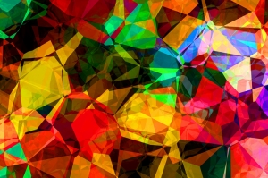 Renkli Kristal 2 Abstract Dijital ve Fantastik Kanvas Tablo