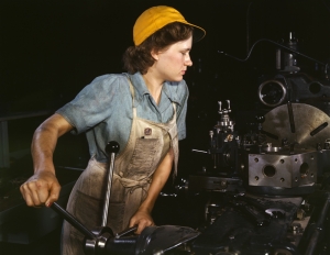 Retro Eski Poster İşçi Kız Fotoğraf Kanvas Tablo