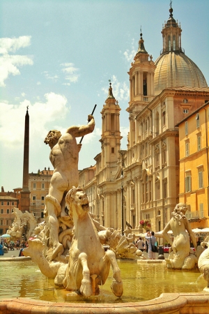 Roma İtalya Şehir Manzarası-3 Dünyaca Ünlü Şehirler Kanvas Tablo