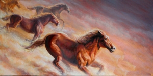 Atlar 9, İç Mekan Dekoratif Kanvas Tablo