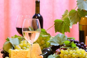 Şarap Üzüm ve Peynir 3 Lezzetler Kanvas Tablo