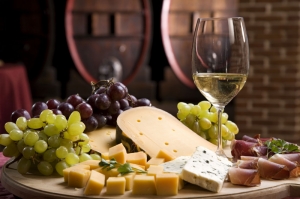 Şarap Üzüm ve Peynir 4 Lezzetler Kanvas Tablo