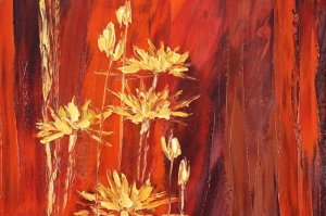 Sarı Papatya Yağlı Boya Floral, Dekoratif Kanvas Tablo