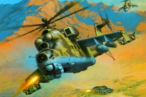 Savas Helikopterleri Yagli Boya Sanat Kanvas Tablo
