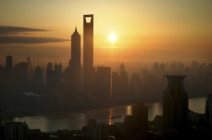 Shanghai Gün Batımı- Şehir Manzaraları Kanvas Tablo
