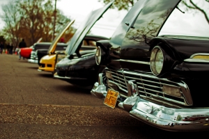 Sirali Klasik Otomobiller 5 Eski Klasik Amerikan Arabalar Kanvas Tablo