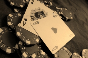 Siyah Beyaz İskambil Poker Kağıtları Fotoğraf Dijital fantastik Kanvas Tablo