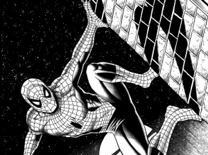 Spiderman Siyah Beyaz Çizim Süper Kahramanlar Kanvas Tablo