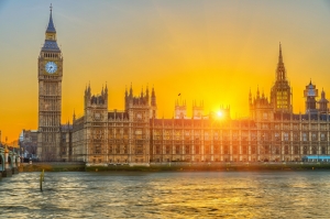 Sunset In Londra Dünyaca Ünlü Şehirler Kanvas Tablo