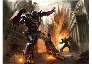 Transformers Optimus Prime ve Bumbleblee Süper Kahramanlar Kanvas Tablo