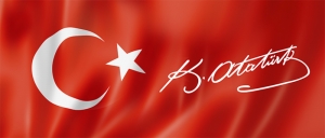 Türk Bayrağı Mustafa Kemal Atatürk İmza Kanvas Tablo