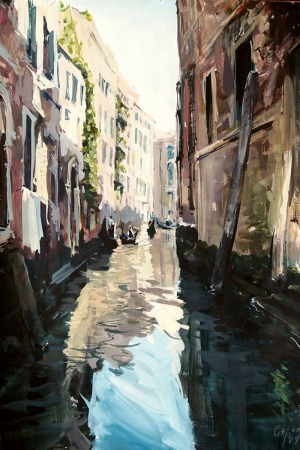 Venedik Dar Sokakaları Ve kanalları İtalya, İç Mekan Kanvas Tablo