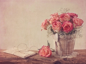 Vintage Floral Sanat Kanvas Tablo