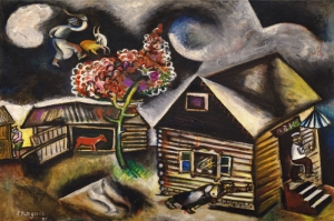Yağmur Günü Marc Chagall La Pluie Klasik Sanat Kanvas Tablo