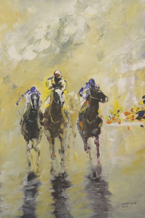 Yarış Atları Jokey 3 Yağlı Boya Sanat Kanvas Tablo