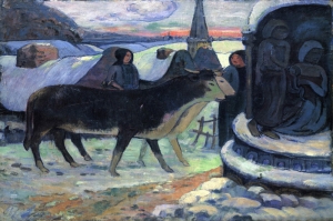 Yılbaşı Ve Akşam, 22 Christmas Night 22 Paul Gauguin Reproduksiyon Kanvas Tablo