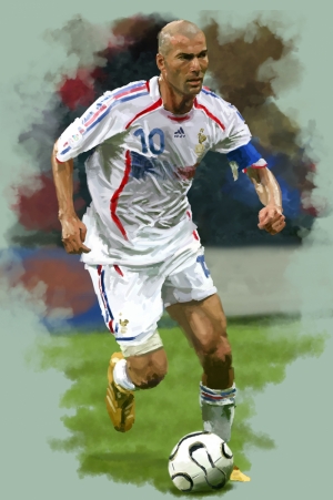 Zidane İllustrasyon Futbol Spor Kanvas Tablo